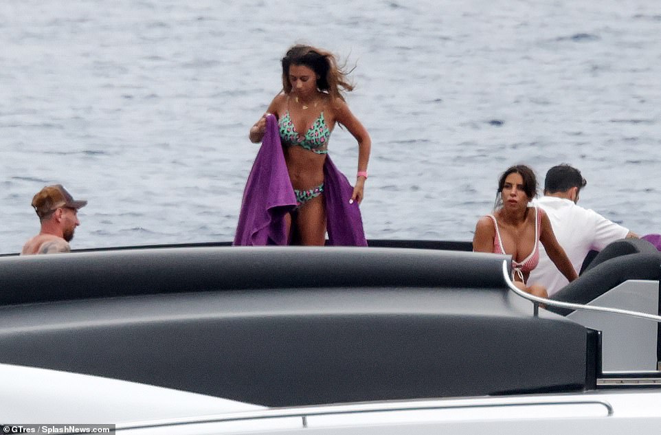 Relax: Cesc, 35, who was recently confirmed to be leaving Monaco at the end of this month when his contract ends, sported a pair of green trunks